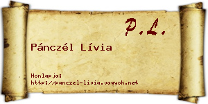 Pánczél Lívia névjegykártya